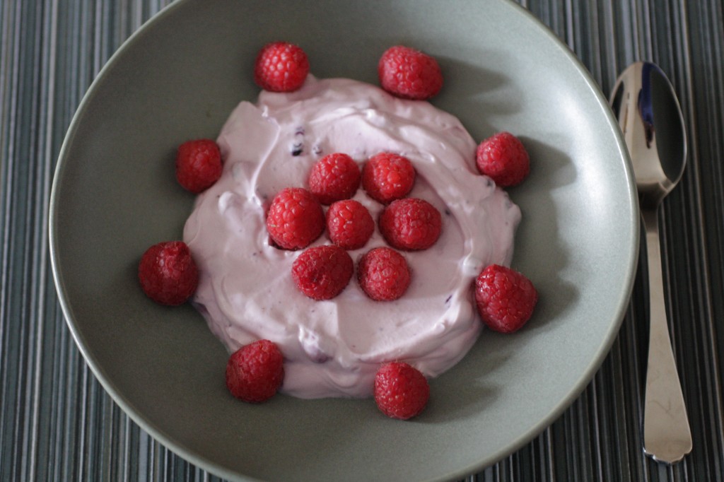 Berry Yogurt and Raspberries