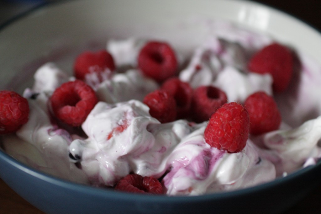Berry Yogurt and Raspberries